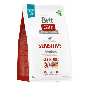 BRIT CARE DOG SENSITIVE VENISON sausā barība suņiem Brieža gaļa 3kg